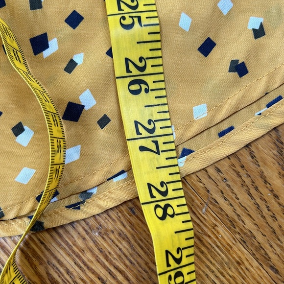 Andree mustard color sleeveless blouse. Bow in back. Size Large. High neck. - Picture 7 of 10